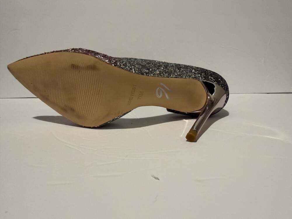 Nine West Ombre Glitter D'Orsay Pointed Toe Pumps Size 7.5M - Picture 8 of 8